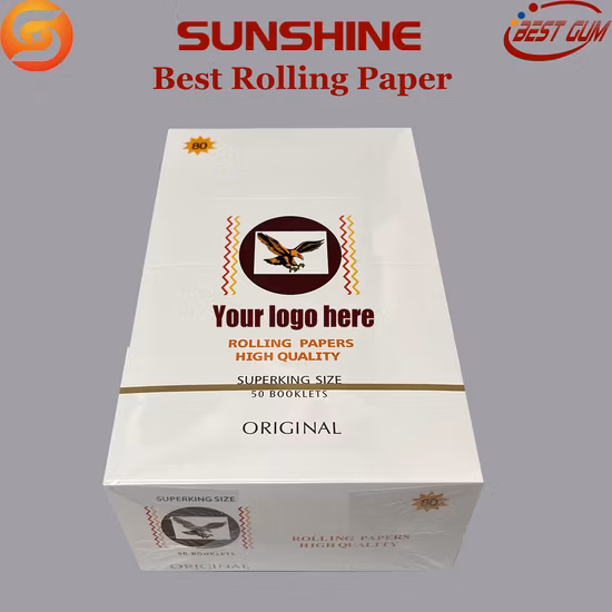 OEM Superking Size 20GSM ungebleichtes weißes Zigarettenpapier
